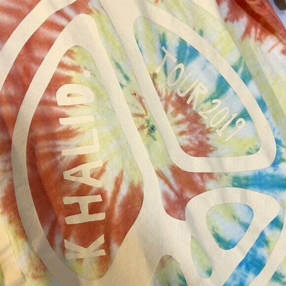 Khalid 2019 Free Spirit Concert Tour Tie Dye T-Shirt M Colorful Peace Merch - Picture 6 of 6